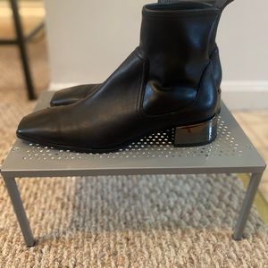 Black Zara Boot with silver Reflective heel